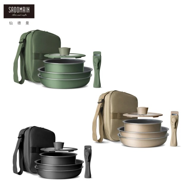 【仙德曼 SADOMAIN】★（6件組）戶外輕量日本Daikin露營鍋具IH爐可用鍋